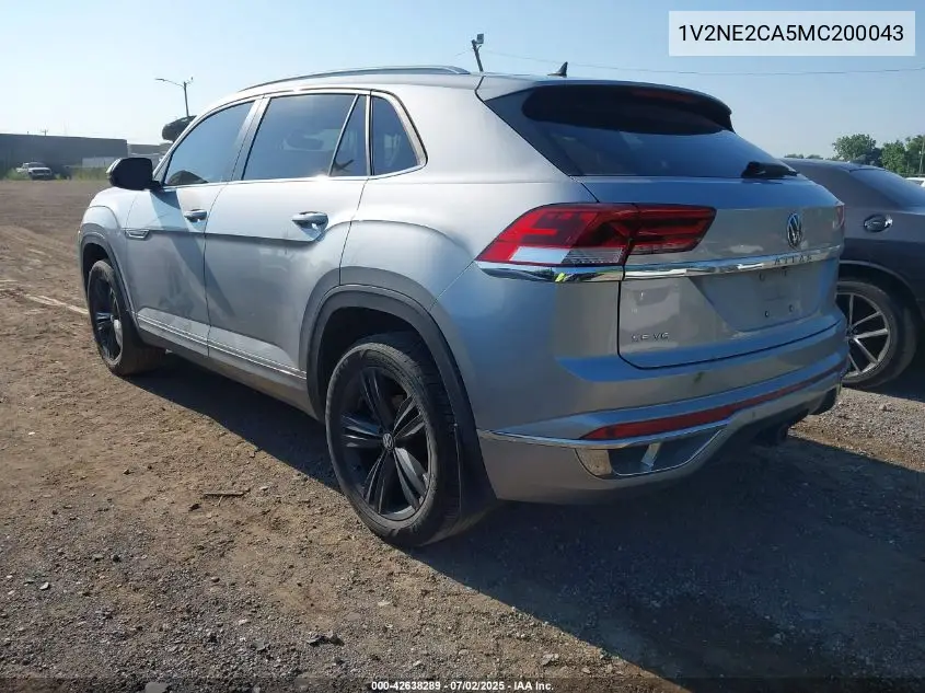 2021 Volkswagen Atlas Cross Sport 3.6L V6 Se W/Technology R-Line VIN: 1V2NE2CA5MC200043 Lot: 42638289