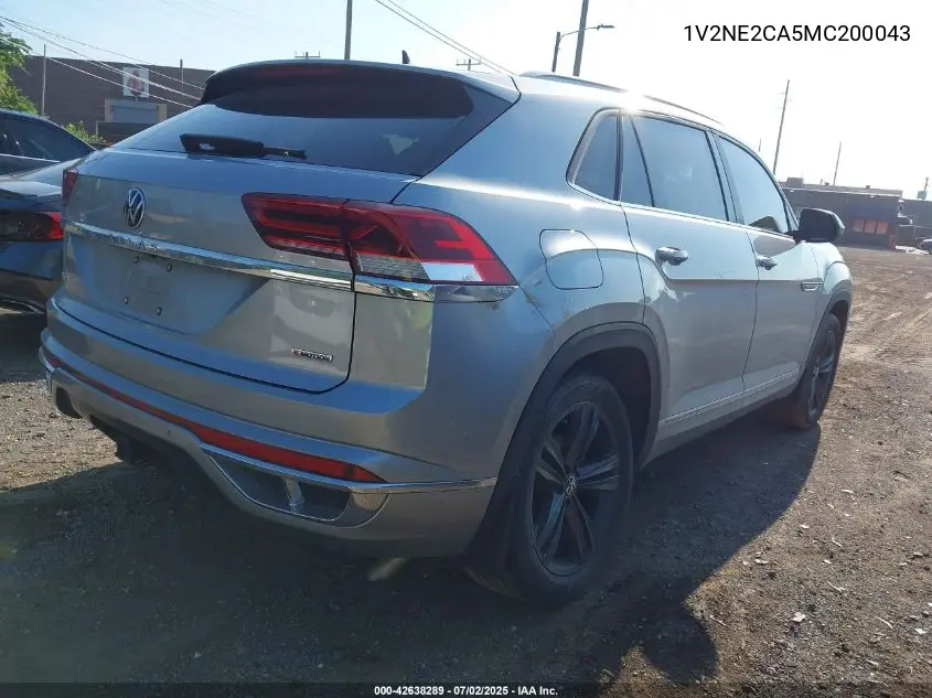 2021 Volkswagen Atlas Cross Sport 3.6L V6 Se W/Technology R-Line VIN: 1V2NE2CA5MC200043 Lot: 42638289