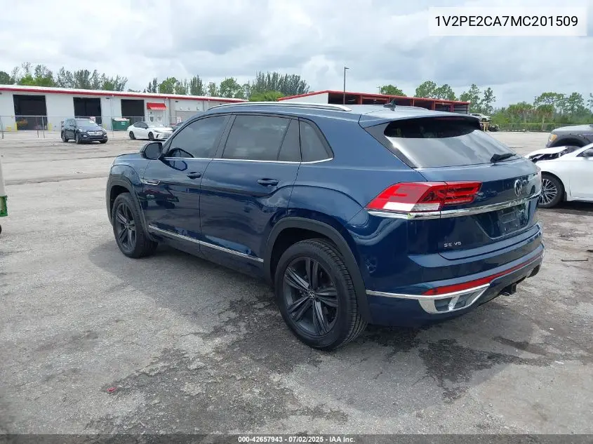 2021 Volkswagen Atlas Cross Sport 3.6L V6 Se W/Technology R-Line VIN: 1V2PE2CA7MC201509 Lot: 42657943