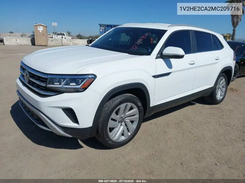 2021 Volkswagen Atlas Cross Sport 3.6L V6 Se W/Technology VIN: 1V2HE2CA2MC209716 Lot: 42710825
