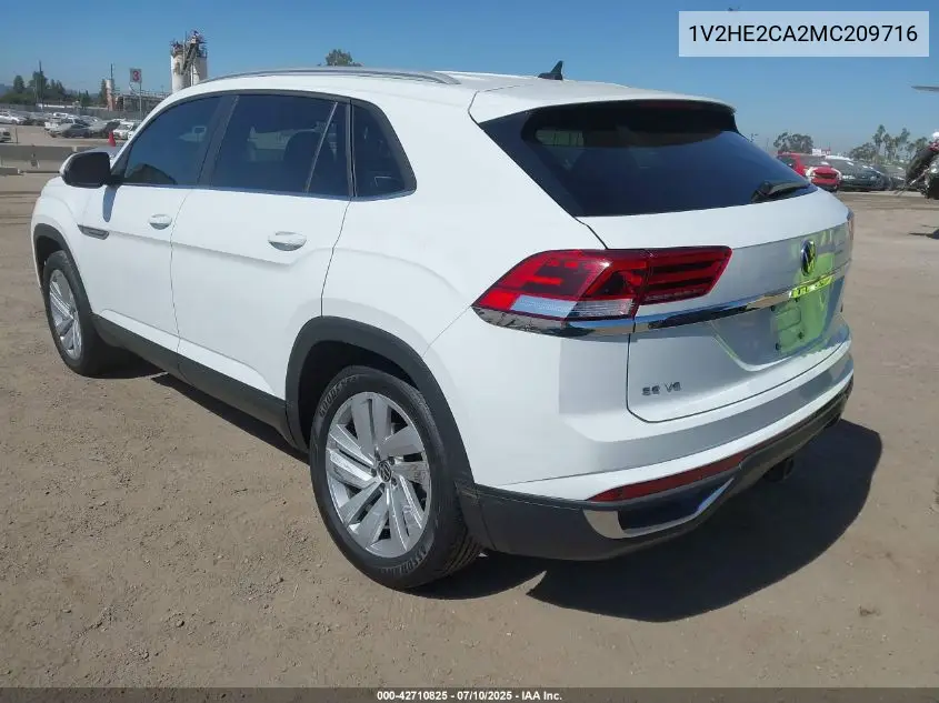 2021 Volkswagen Atlas Cross Sport 3.6L V6 Se W/Technology VIN: 1V2HE2CA2MC209716 Lot: 42710825