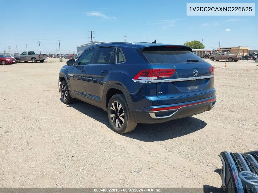 2022 Volkswagen Atlas Cross Sport 2.0T Se VIN: 1V2DC2CAXNC226625 Lot: 40022816