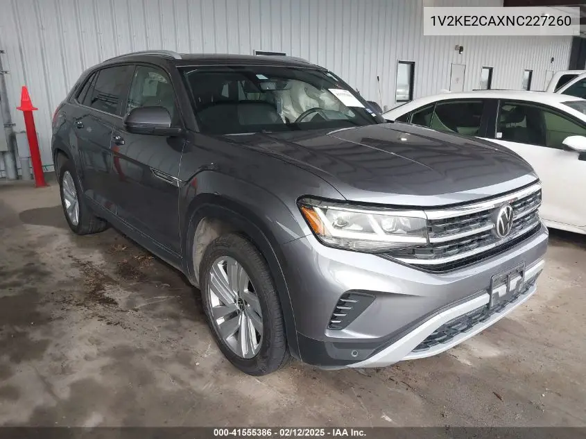 2022 Volkswagen Atlas Cross Sport 3.6L V6 Se W/Technology VIN: 1V2KE2CAXNC227260 Lot: 41555386