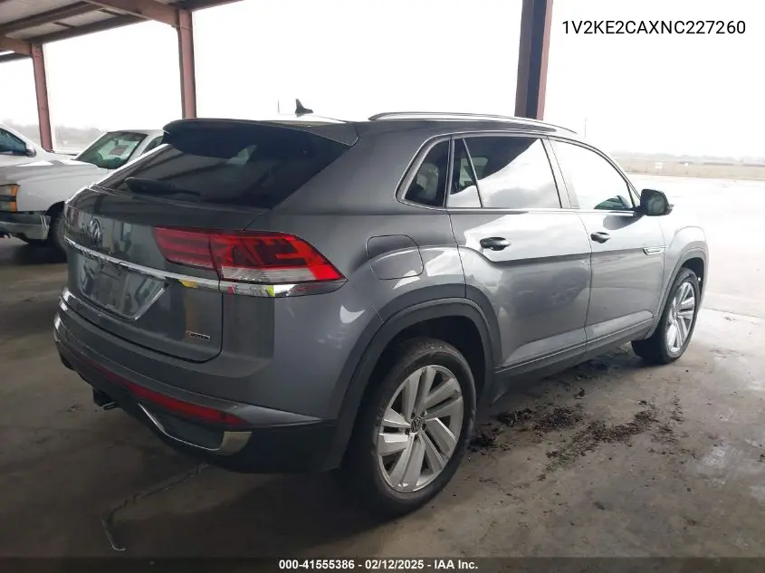 2022 Volkswagen Atlas Cross Sport 3.6L V6 Se W/Technology VIN: 1V2KE2CAXNC227260 Lot: 41555386