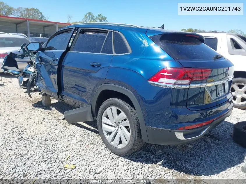 2022 Volkswagen Atlas Cross Sport 2.0T Se W/Technology VIN: 1V2WC2CA0NC201743 Lot: 41806601