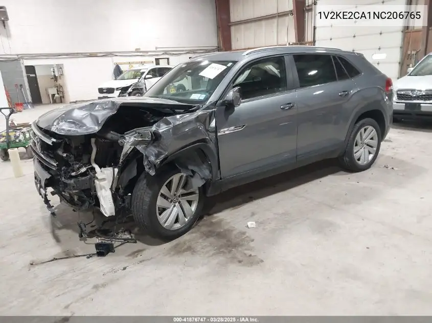 2022 Volkswagen Atlas Cross Sport 3.6L V6 Se W/Technology VIN: 1V2KE2CA1NC206765 Lot: 41876747
