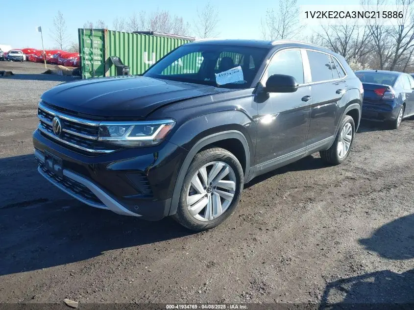 2022 Volkswagen Atlas Cross Sport 3.6L V6 Se W/Technology VIN: 1V2KE2CA3NC215886 Lot: 41934769