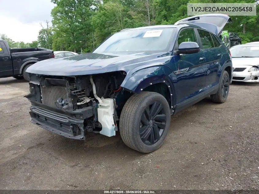 2022 Volkswagen Atlas Cross Sport 3.6L V6 Se W/Technology VIN: 1V2JE2CA4NC205458 Lot: 42176005