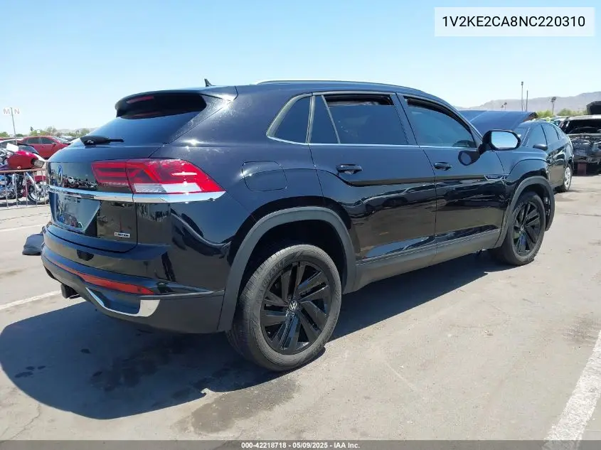 2022 Volkswagen Atlas Cross Sport 3.6L V6 Se W/Technology VIN: 1V2KE2CA8NC220310 Lot: 42218718