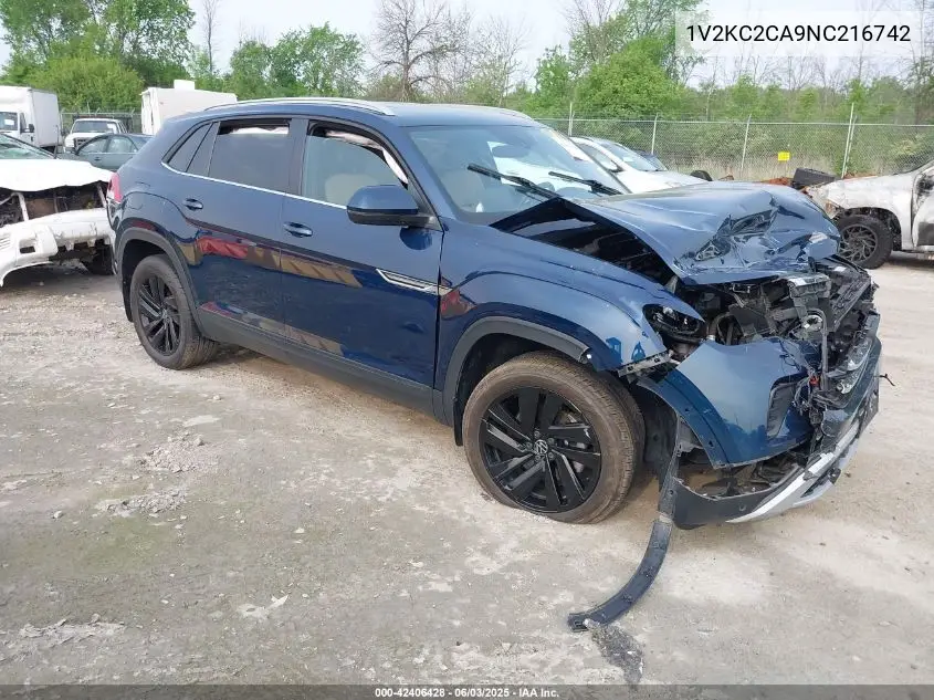 2022 Volkswagen Atlas Cross Sport 2.0T Se W/Technology VIN: 1V2KC2CA9NC216742 Lot: 42406428