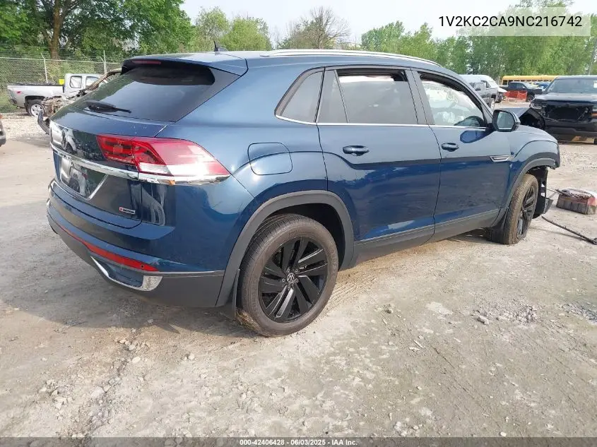 2022 Volkswagen Atlas Cross Sport 2.0T Se W/Technology VIN: 1V2KC2CA9NC216742 Lot: 42406428