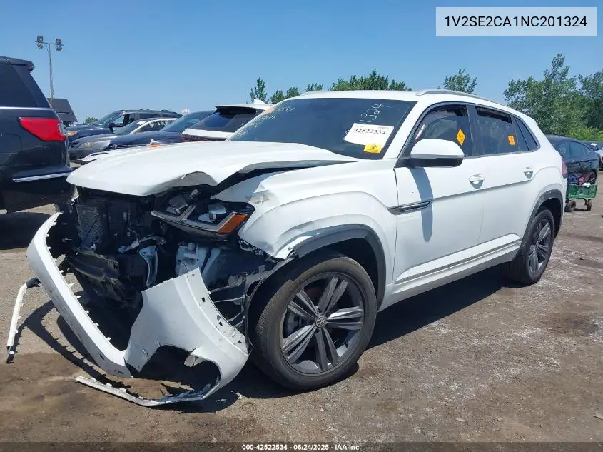 2022 Volkswagen Atlas Cross Sport 3.6L V6 Sel R-Line VIN: 1V2SE2CA1NC201324 Lot: 42522534