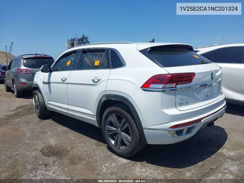 2022 Volkswagen Atlas Cross Sport 3.6L V6 Sel R-Line VIN: 1V2SE2CA1NC201324 Lot: 42522534