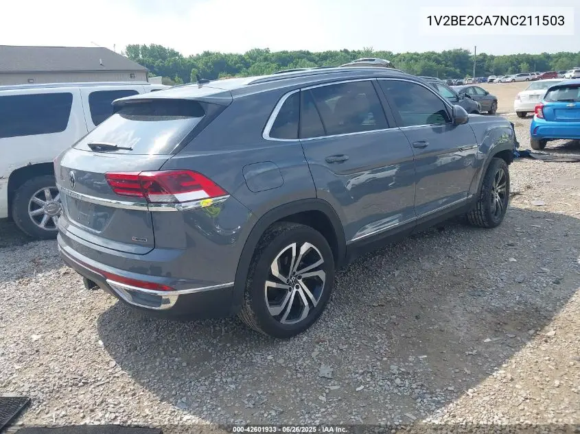 2022 Volkswagen Atlas Cross Sport 3.6L V6 Sel VIN: 1V2BE2CA7NC211503 Lot: 42601933