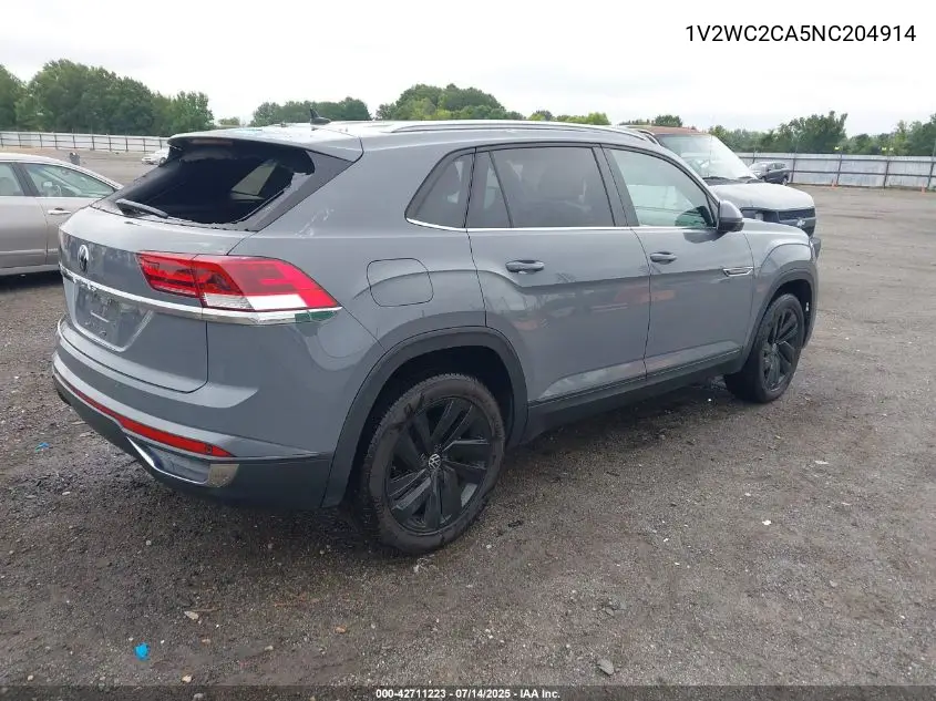 2022 Volkswagen Atlas Cross Sport 2.0T Se W/Technology VIN: 1V2WC2CA5NC204914 Lot: 42711223