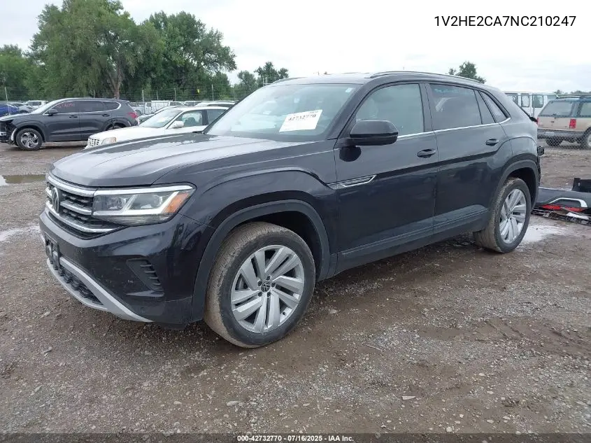 2022 Volkswagen Atlas Cross Sport 3.6L V6 Se W/Technology VIN: 1V2HE2CA7NC210247 Lot: 42732770