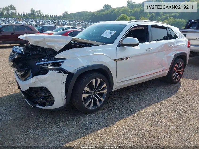 2022 Volkswagen Atlas Cross Sport 3.6L V6 Sel Premium R-Line VIN: 1V2FE2CAXNC219211 Lot: 42757161