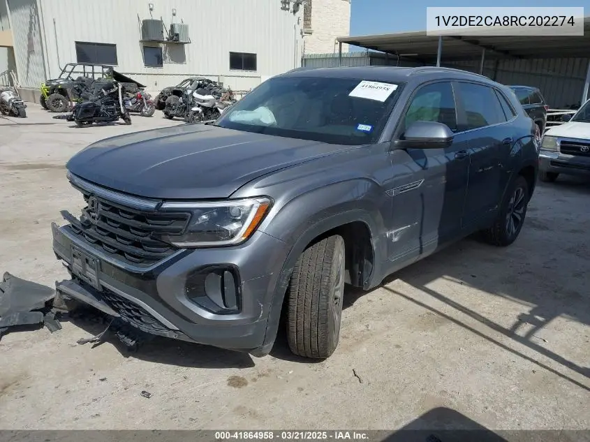 2024 Volkswagen Atlas Cross Sport 2.0T Se VIN: 1V2DE2CA8RC202274 Lot: 41864958