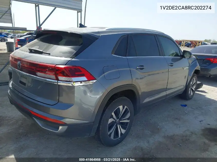 2024 Volkswagen Atlas Cross Sport 2.0T Se VIN: 1V2DE2CA8RC202274 Lot: 41864958