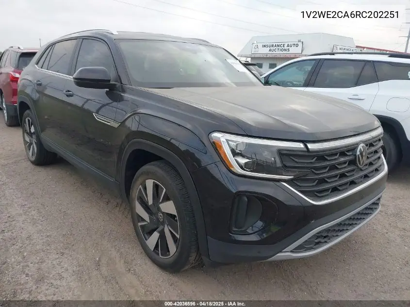 2024 Volkswagen Atlas Cross Sport 2.0T Se W/Technology VIN: 1V2WE2CA6RC202251 Lot: 42036596
