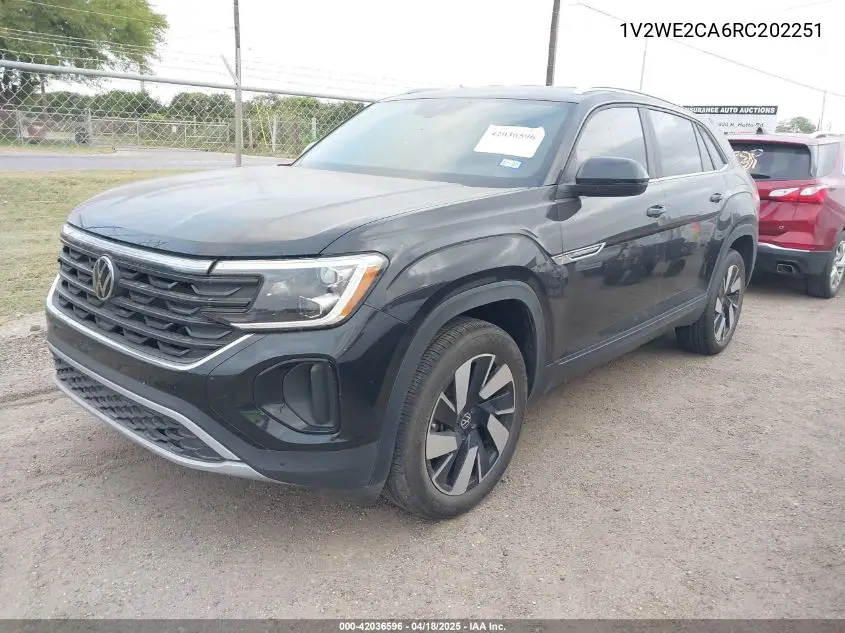 2024 Volkswagen Atlas Cross Sport 2.0T Se W/Technology VIN: 1V2WE2CA6RC202251 Lot: 42036596