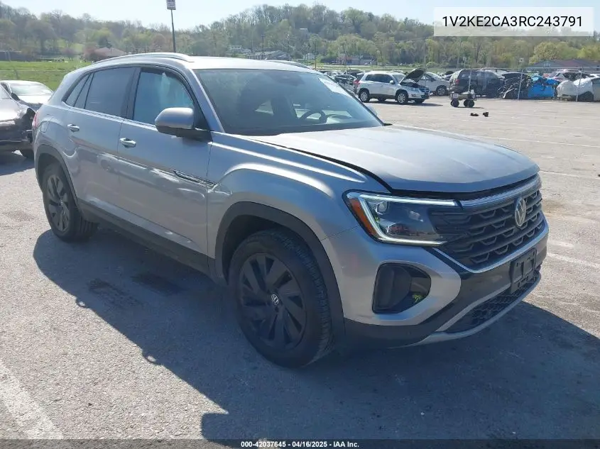 2024 Volkswagen Atlas Cross Sport 2.0T Se W/Technology VIN: 1V2KE2CA3RC243791 Lot: 42037645