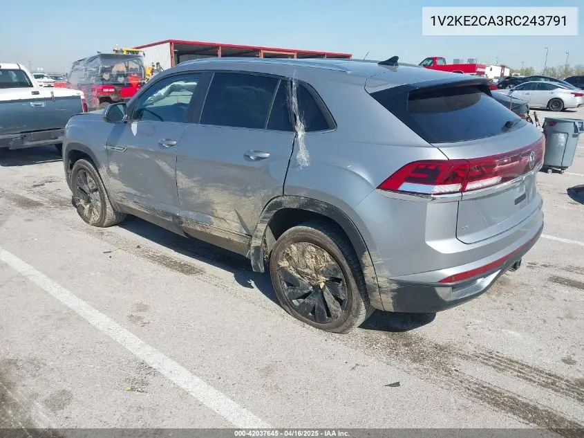 2024 Volkswagen Atlas Cross Sport 2.0T Se W/Technology VIN: 1V2KE2CA3RC243791 Lot: 42037645