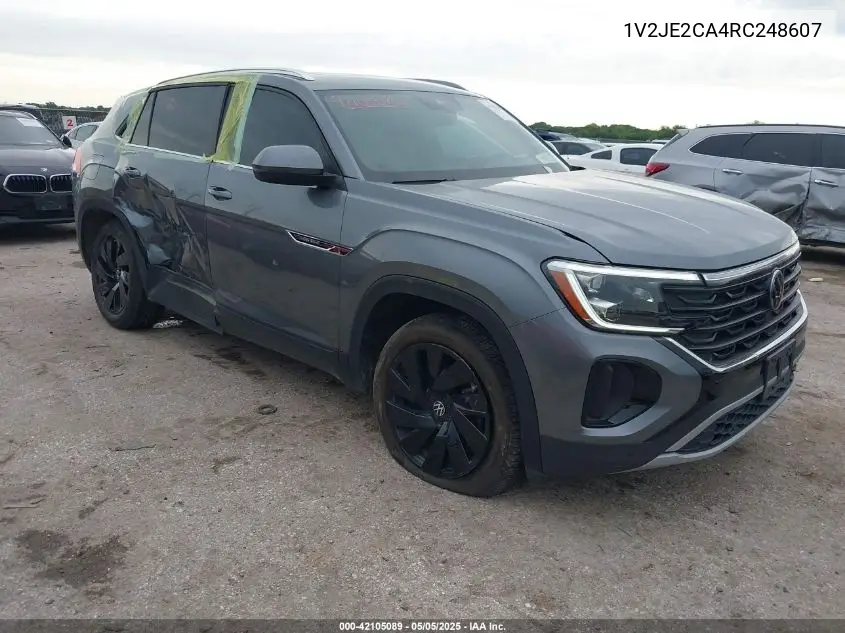 2024 Volkswagen Atlas Cross Sport 2.0T Se W/Technology VIN: 1V2JE2CA4RC248607 Lot: 42105089