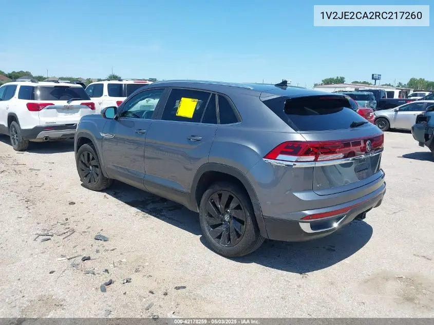 2024 Volkswagen Atlas Cross Sport 2.0T Se W/Technology VIN: 1V2JE2CA2RC217260 Lot: 42178259