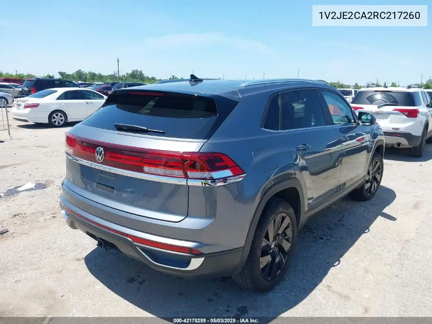 2024 Volkswagen Atlas Cross Sport 2.0T Se W/Technology VIN: 1V2JE2CA2RC217260 Lot: 42178259