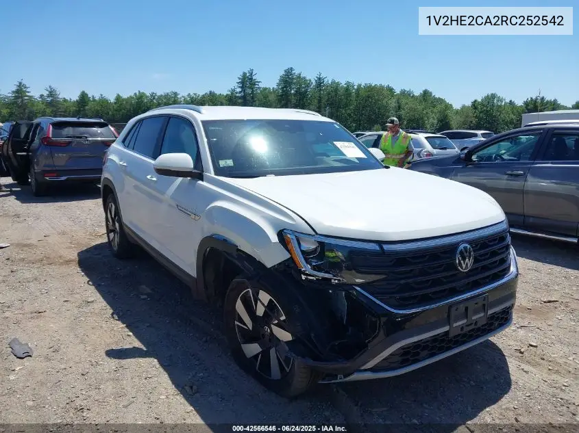 2024 Volkswagen Atlas Cross Sport 2.0T Se W/Technology VIN: 1V2HE2CA2RC252542 Lot: 42566546