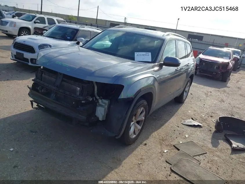 2018 Volkswagen Atlas 3.6L V6 S VIN: 1V2AR2CA3JC515468 Lot: 42220952