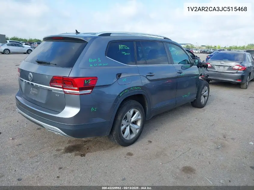 2018 Volkswagen Atlas 3.6L V6 S VIN: 1V2AR2CA3JC515468 Lot: 42220952