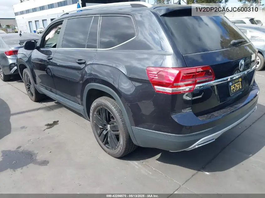 2018 Volkswagen Atlas Se VIN: 1V2DP2CA6JC600310 Lot: 42256570