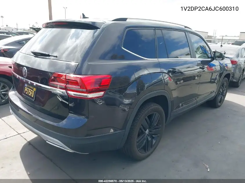 2018 Volkswagen Atlas Se VIN: 1V2DP2CA6JC600310 Lot: 42256570