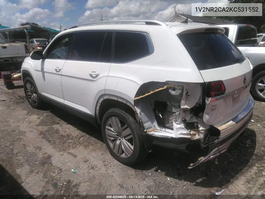 2019 Volkswagen Atlas 3.6L V6 Sel Premium VIN: 1V2NR2CA2KC531552 Lot: 42246825