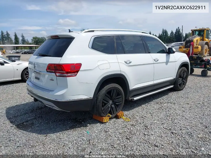 2019 Volkswagen Atlas 3.6L V6 Sel Premium VIN: 1V2NR2CAXKC622911 Lot: 42582636