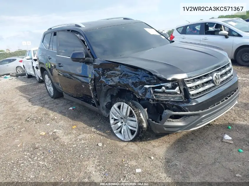 2019 Volkswagen Atlas 3.6L V6 Se W/Technology VIN: 1V2WR2CA3KC571367 Lot: 42636642