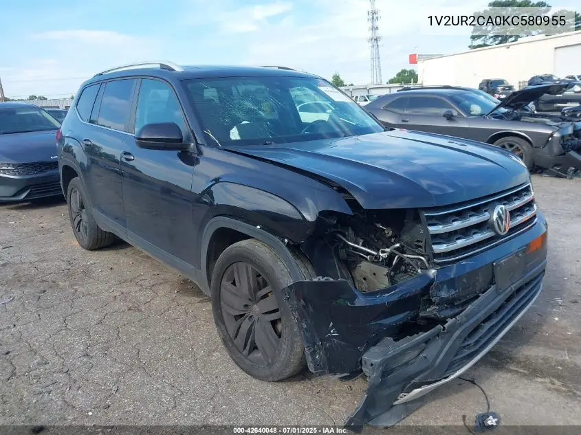 2019 Volkswagen Atlas 3.6L V6 Se W/Technology VIN: 1V2UR2CA0KC580955 Lot: 42640048