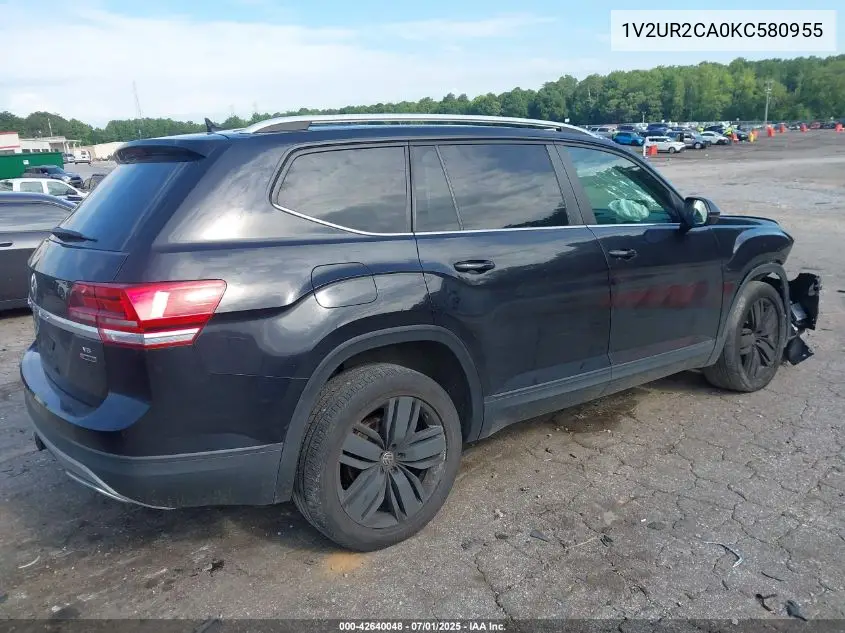 2019 Volkswagen Atlas 3.6L V6 Se W/Technology VIN: 1V2UR2CA0KC580955 Lot: 42640048