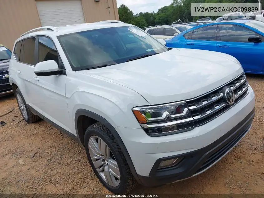 2019 Volkswagen Atlas 2.0T Se W/Technology VIN: 1V2WP2CA4KC609839 Lot: 42735006