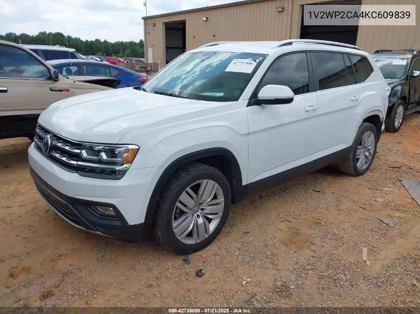 2019 Volkswagen Atlas 2.0T Se W/Technology VIN: 1V2WP2CA4KC609839 Lot: 42735006