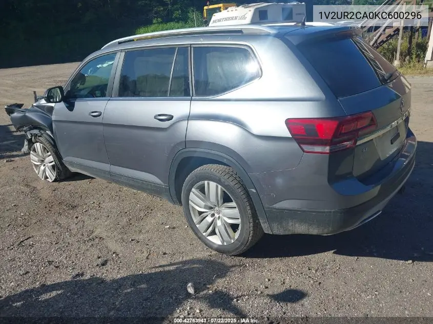 2019 Volkswagen Atlas 3.6L V6 Se W/Technology VIN: 1V2UR2CA0KC600296 Lot: 42763943