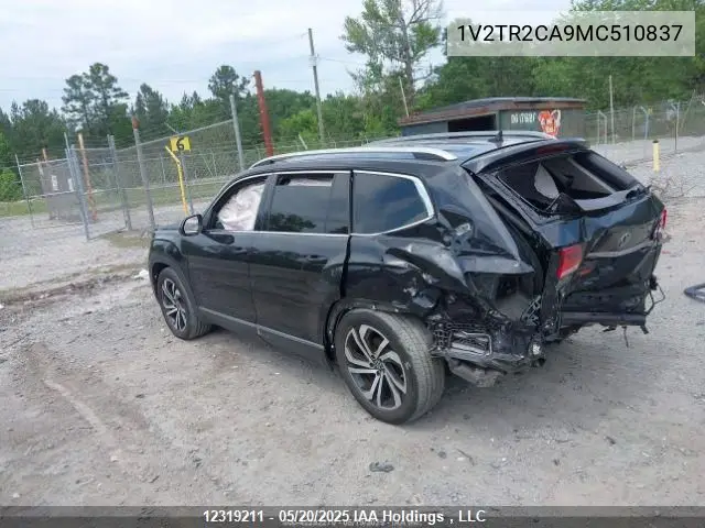 2021 Volkswagen Atlas Sel Premium VIN: 1V2TR2CA9MC510837 Lot: 12319211