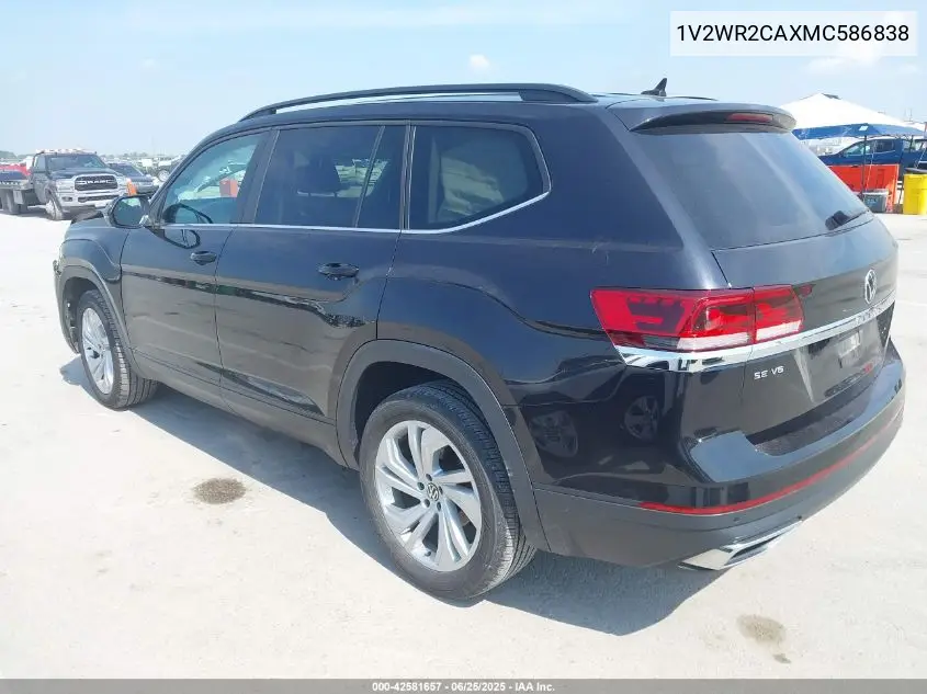 2021 Volkswagen Atlas 3.6L V6 Se W/Technology VIN: 1V2WR2CAXMC586838 Lot: 42581657