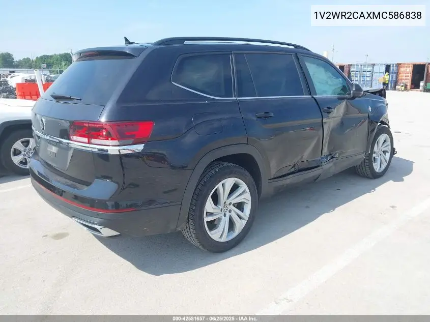 2021 Volkswagen Atlas 3.6L V6 Se W/Technology VIN: 1V2WR2CAXMC586838 Lot: 42581657