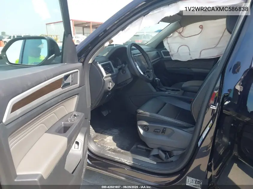 2021 Volkswagen Atlas 3.6L V6 Se W/Technology VIN: 1V2WR2CAXMC586838 Lot: 42581657