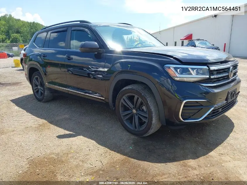 2021 Volkswagen Atlas 3.6L V6 Se W/Technology R-Line VIN: 1V2RR2CA1MC564451 Lot: 42591765