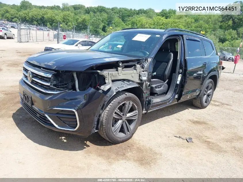 2021 Volkswagen Atlas 3.6L V6 Se W/Technology R-Line VIN: 1V2RR2CA1MC564451 Lot: 42591765