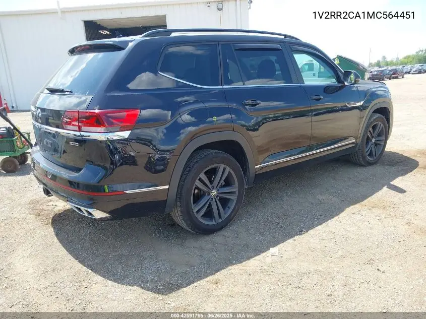 2021 Volkswagen Atlas 3.6L V6 Se W/Technology R-Line VIN: 1V2RR2CA1MC564451 Lot: 42591765